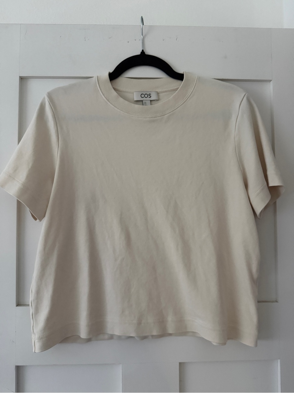 COS Cream Boxy Short-Sleeve Tee